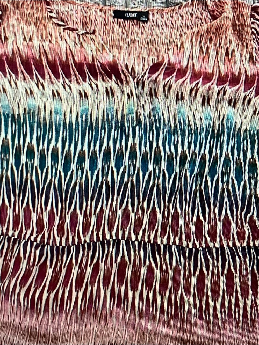 a.n.a Multicolor Patterned Sleeveless Top in Burgundy, Teal, Cream